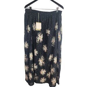 Gudrun Sjoden Helenae Skirt / Underskirt Floral & Dot Pattern Lagenlook Large